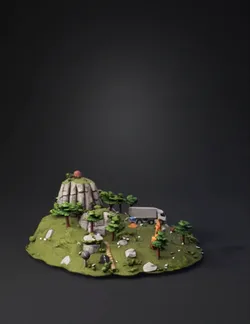 Create only terrain without vehicles truck and excavators