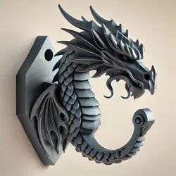 Dragon Head Wall Mount 3D Print Model in Furniture 572968