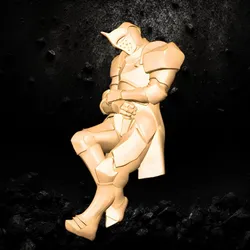 Fallen armored warrior statue