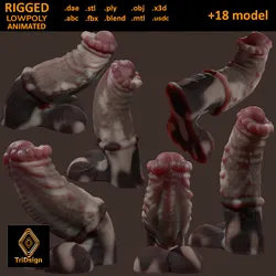 Fantasy Minotaur Penis Sextoy Rigged