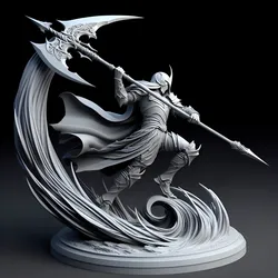Halberdier Warrior in Mid-Swing 3D Print Model in Man 573122