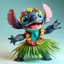 Hawaii Stitch Hula dancer 3D Print Model in Monsters & Creatures 573221