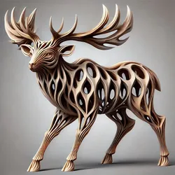 Hollow Deer Sculpture 3D Print Model in Animals 574982