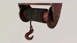Hook and cable red old