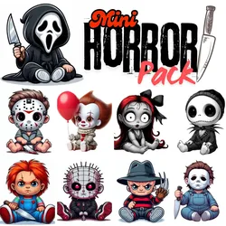 Horror Icons Mega Pack - 3D Printing STL Files - Chibi Comic Version of 9 Horror Movie Legends 3D Print Model in Figurines 574433