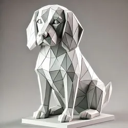 Low-Poly Beagle Dog Statue 3D Print Model in Animals 572832