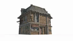 Magical medieval architectural houses