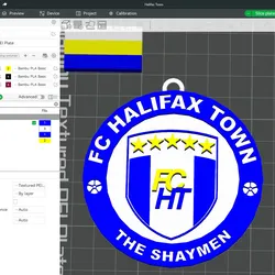 National League FC Halifax Town keychain badge color printable and renderable 3D Print Model in Keychains 572405