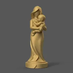 Sculptures & Artworks STL Descărcare - Pure Love Mother Child 3D STL Statue - HIve