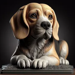 StatuesBeagle sitting Dog Statue 3D 3D Print Model in Child 572821