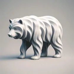 Stylized Layered Bear Sculpture 3D Print Model in Animals 572716