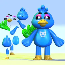Vera Feather Criminal Critters Poppy Playtime 5 3D Model STL Multipart 3mf Multicolor Fanart