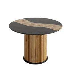 Wooden round dining table