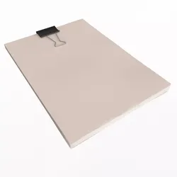 A4 Sheets with Binder Clip Low-poly 3D model
