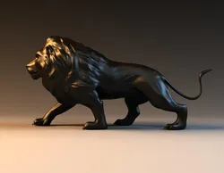 Bronze Lions statues Lion sculpture statue pedestal side greece antique creature