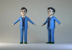 Cartoon boss bearded man suit man businessman male animation character film