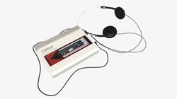 Cassette tape player with headphone