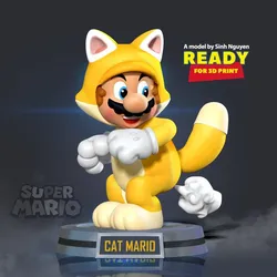Cat Mario 3D Print Model in Animals 420011