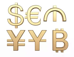Currency Symbols Collection Low-poly 3D model