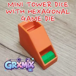 Mini Tower Dice With Hexagonal Game Die