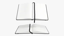 Notebook hardcover with strap open