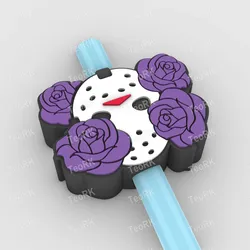 Other STL Descărcare - Straw Topper Halloween killer with black roses - TeoRk