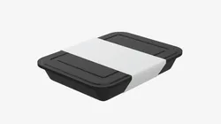 Plastic food container box tray with label mockup 04