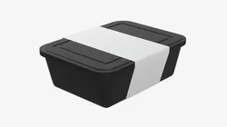 Plastic food container box tray with label mockup 06
