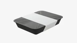 Plastic food container box tray with label mockup 07