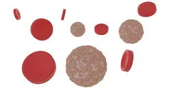 Red Blood Cells and White Blood Cells Low-poly 3D model