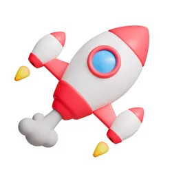 Rocket toy Low-poly 3D model