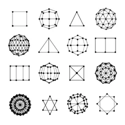 Smart elementar shapes with modern dots set Low-poly 3D model