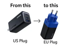 Anker 737 (120W) Charger – US to EU Plug Conversion Adapter (3D Printable)