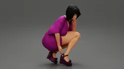 Beautiful Woman Bending Down 3D Print Model 3D Print Model in Woman 399847
