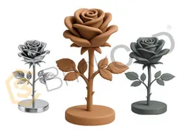 Rosa en Con Base – 3D Printable CAD Model | SolidWorks Decorative Floral Design
