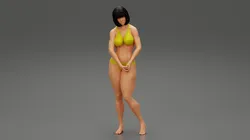 Sad Woman On beach Bikini 3D Print Model 3D Print Model in Woman 400711