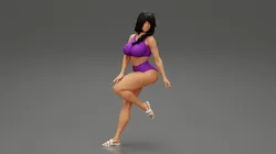 Woman In Lingerie Bikini Sitting On Bar Stool 3D Print Model 3D Print Model in Woman 399861