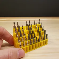 Screw driver bit stand - holds 50 bits