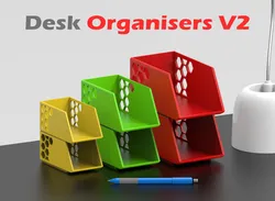 Stackable Work Desk Organiser V2, Open Design ( 3 variations )
