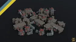 Cartoon orcs city asset Polygonal Style