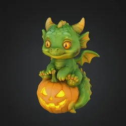 Creality Cloud | Baby Halloween Dragon on a Pumpkin | ملفات الطابعة ثلاثية الأبعاد