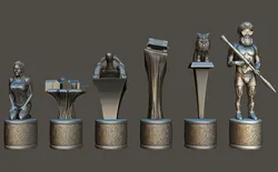Dan Bilzerians luxury Chess Set Black Pieces 3D Print Model in Board Game 403800