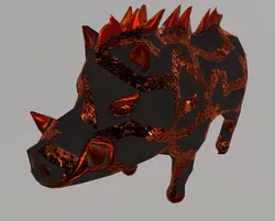 Game-ready fantasy fire boar