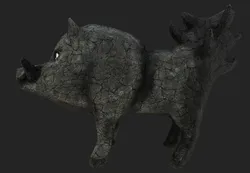 Game-ready fantasy stone boar
