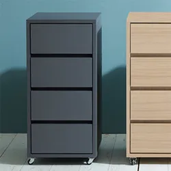 Iron movable 4-tier chest of drawers