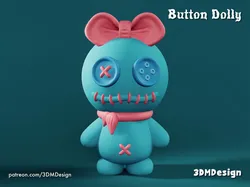 Button Dolly Keychain