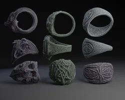 Gothic Rings : Secret Society Rings Set.