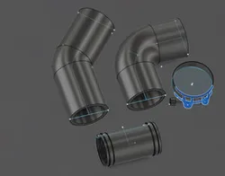 ZPIS - Zecior Prototype Intake System | 2.25" 57mm 45 90 degrees pipe 100 t-clamb