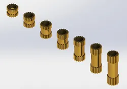 Assembly of M3 X 3-12  mm Length, Brass Knurled Inserts