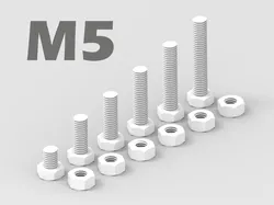 M5 Bolt and Nut - 6 variations / Tolerance Test /
